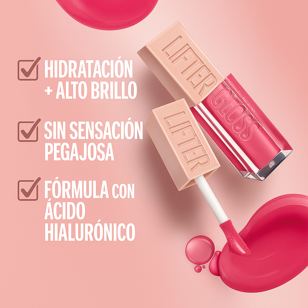Maybelline Lifter Gloss Plumping Lip Gloss with Hyaluronic Acid - REEF